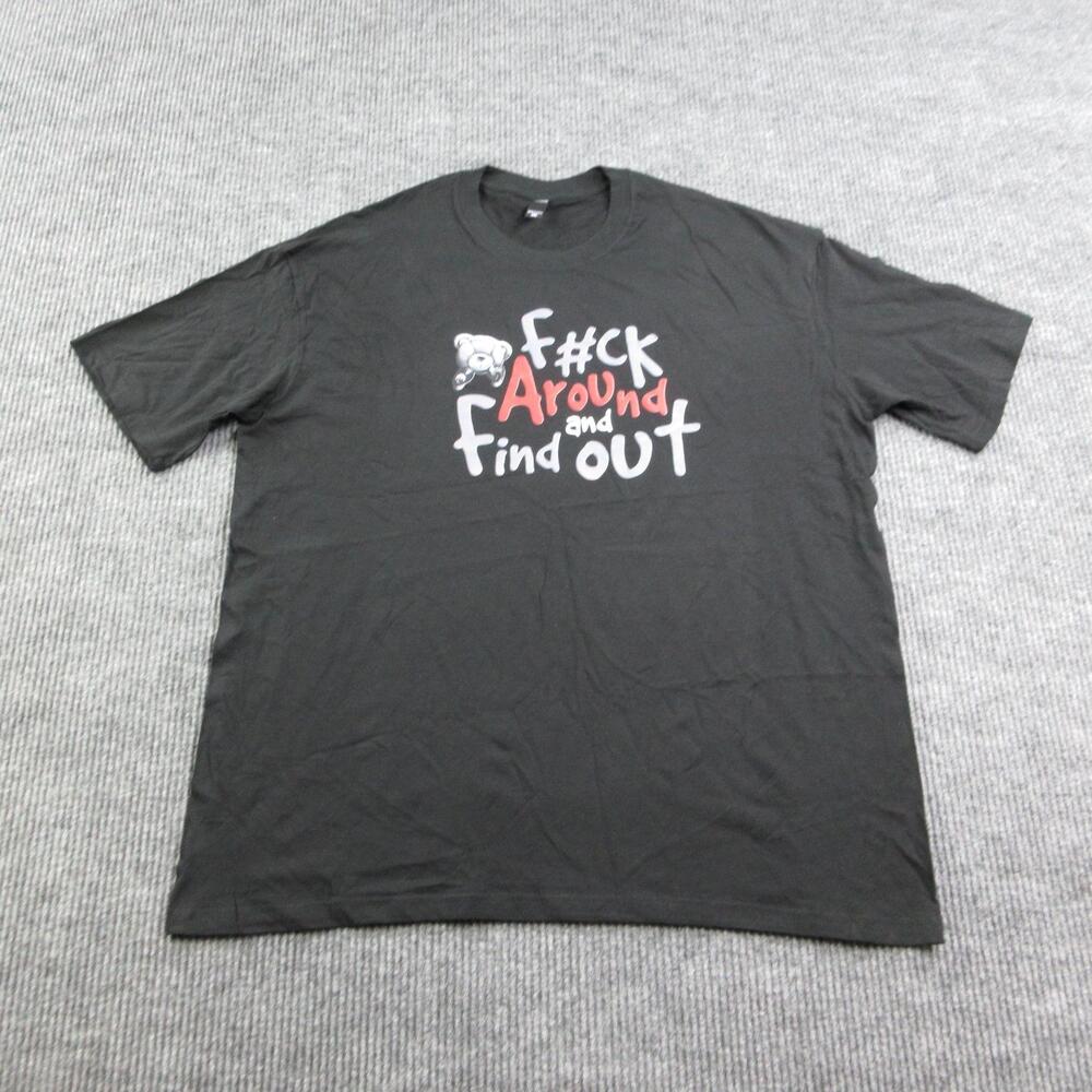 FAFO Shirt Mens 3XL Black Graphic Tee Crew Neck Relaxed Fit